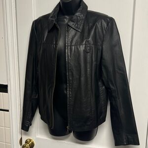 Vintage Adomo Black Leather Jacket Ladies Size L-XL Made in Argentina 🇦🇷